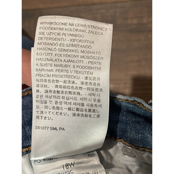 Big "E" Wedgie Skinny LEVI'S Premium Blue Jeans Size 18W MADE 2019 Button Fly - Picture 13 of 16